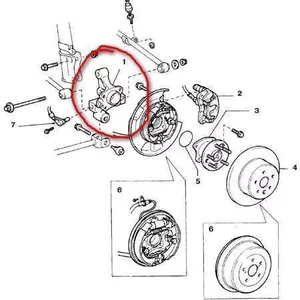 Кулак(цапфа)задняя правая на Toyota Camry CV-40