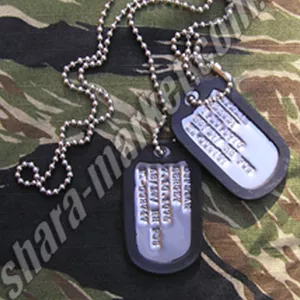 Армейские именные жетоны армии США (dog tags) c набивкой текста 