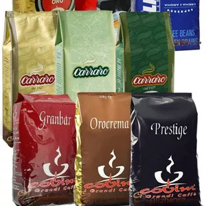 Кофе в зернах Carraro,  Lavazza,  Covim,  Musetti