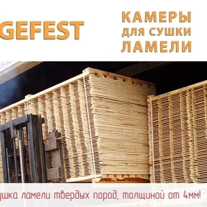 Енергоефективні сушильні камери GEFEST DKA+ для високоякісного сушіння тонкої дубової ламелі.